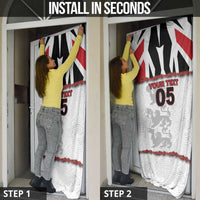 Custom England Football Door Cover Gold Lions And Minimalist Floral