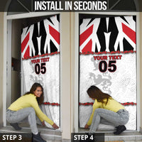 Custom England Football Door Cover Gold Lions And Minimalist Floral