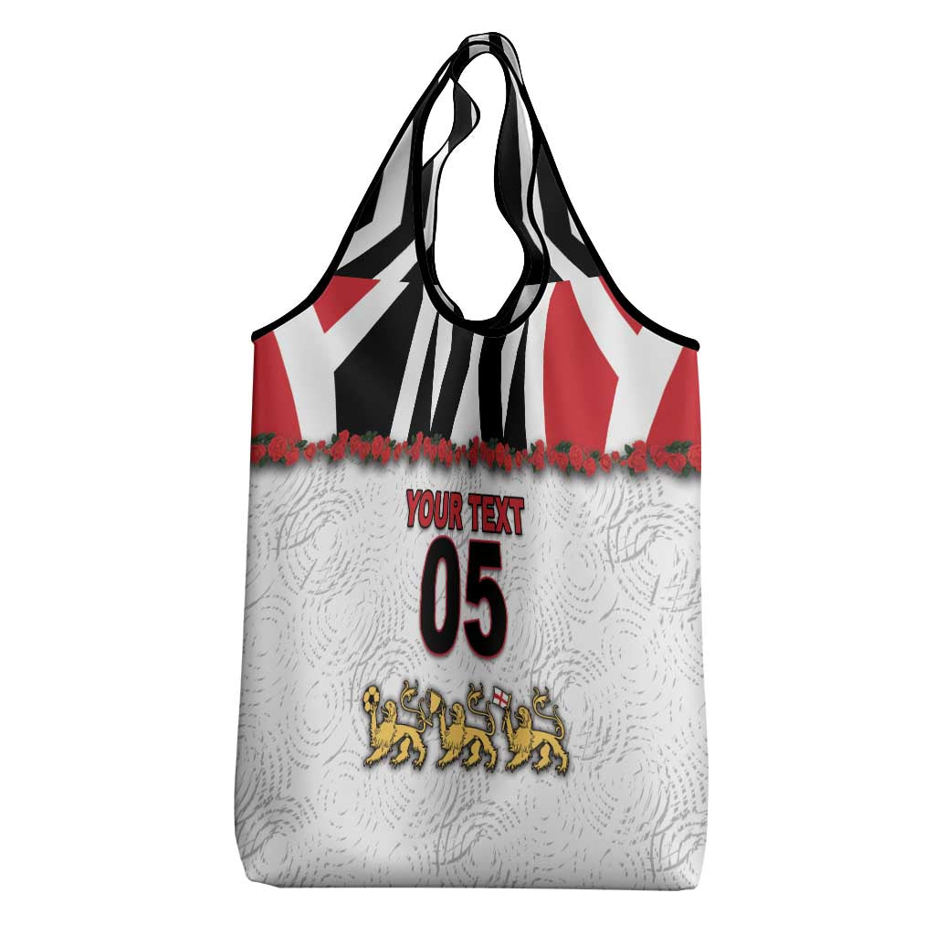 Custom England Football Grocery Bag Gold Lions And Minimalist Floral