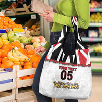 Custom England Football Grocery Bag Gold Lions And Minimalist Floral