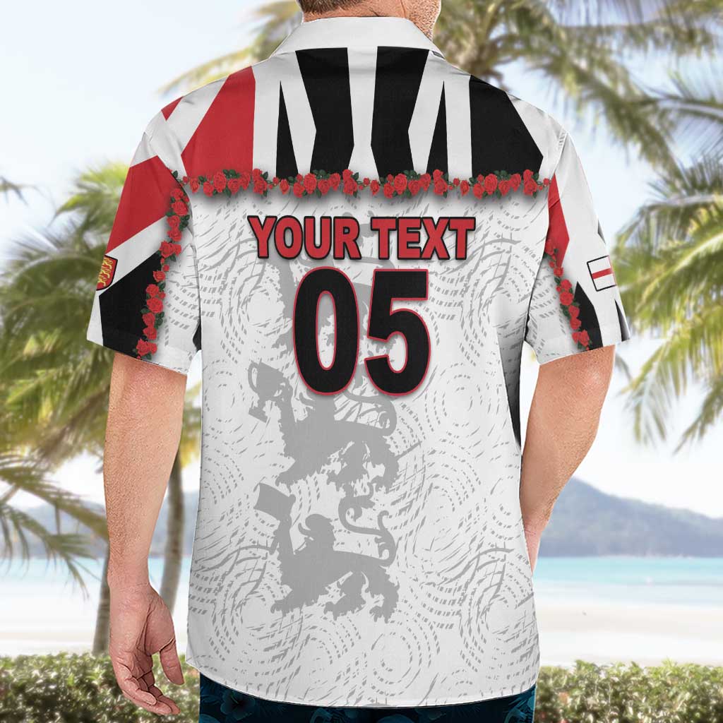 Custom England Football Hawaiian Shirt Gold Lions And Minimalist Floral