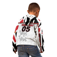 Custom England Football Kid Hoodie Gold Lions And Minimalist Floral