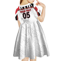 Custom England Football Kid Short Sleeve Dress Gold Lions And Minimalist Floral