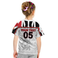 Custom England Football Kid T Shirt Gold Lions And Minimalist Floral