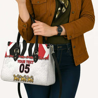 Custom England Football Leather Bag Gold Lions And Minimalist Floral