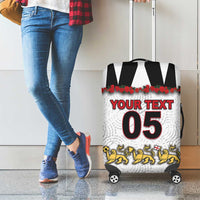 Custom England Football Luggage Cover Gold Lions And Minimalist Floral