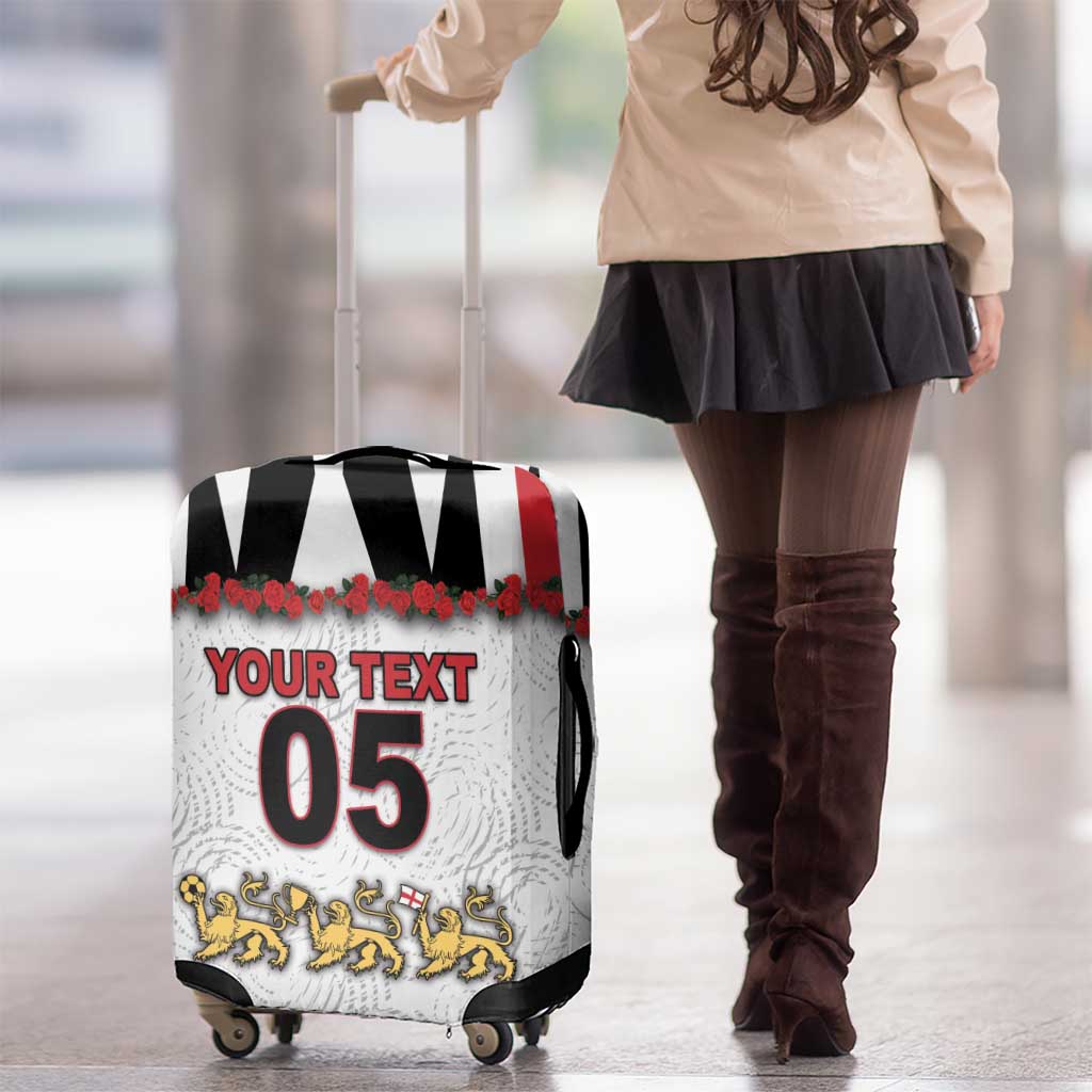 Custom England Football Luggage Cover Gold Lions And Minimalist Floral