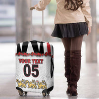 Custom England Football Luggage Cover Gold Lions And Minimalist Floral