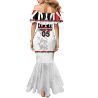 Custom England Football Mermaid Dress Gold Lions And Minimalist Floral
