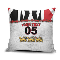 Custom England Football Pillow Cover Gold Lions And Minimalist Floral