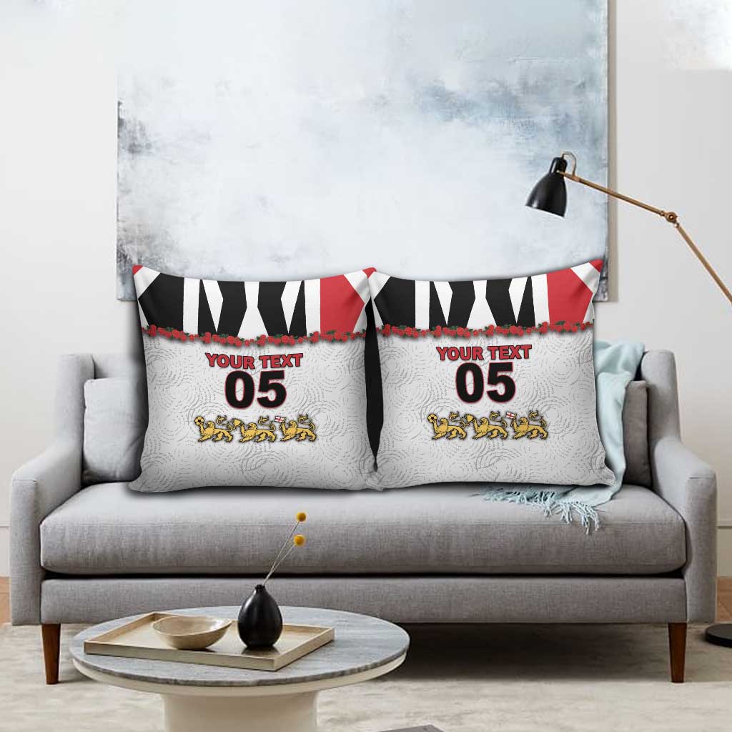 Custom England Football Pillow Cover Gold Lions And Minimalist Floral