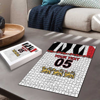 Custom England Football Puzzle Gold Lions And Minimalist Floral