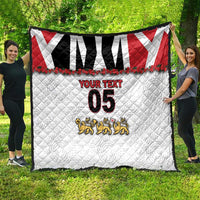 Custom England Football Quilt Gold Lions And Minimalist Floral