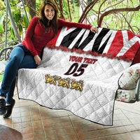 Custom England Football Quilt Gold Lions And Minimalist Floral