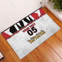 Custom England Football Rubber Doormat Gold Lions And Minimalist Floral
