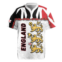 Custom England Football Rugby Jersey Gold Lions And Minimalist Floral