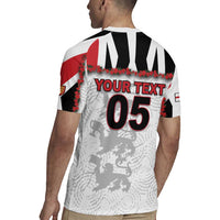 Custom England Football Rugby Jersey Gold Lions And Minimalist Floral