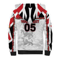 Custom England Football Sherpa Hoodie Gold Lions And Minimalist Floral