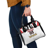 Custom England Football Shoulder Handbag Gold Lions And Minimalist Floral
