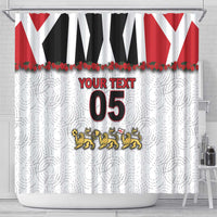 Custom England Football Shower Curtain Gold Lions And Minimalist Floral