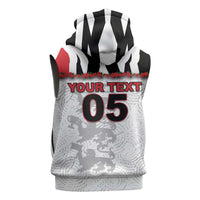 Custom England Football Sleeveless Hoodie Gold Lions And Minimalist Floral