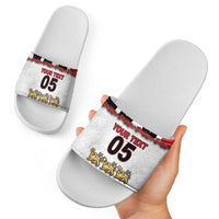 Custom England Football Slide Sandals Gold Lions And Minimalist Floral