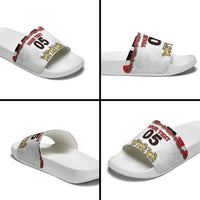 Custom England Football Slide Sandals Gold Lions And Minimalist Floral