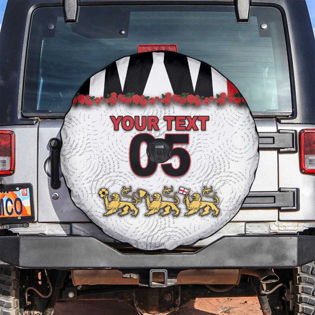 Custom England Football Spare Tire Cover Gold Lions And Minimalist Floral