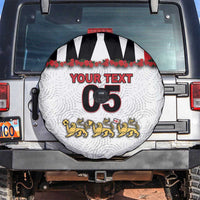 Custom England Football Spare Tire Cover Gold Lions And Minimalist Floral