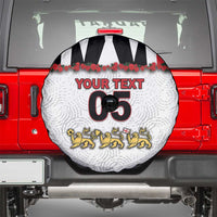 Custom England Football Spare Tire Cover Gold Lions And Minimalist Floral