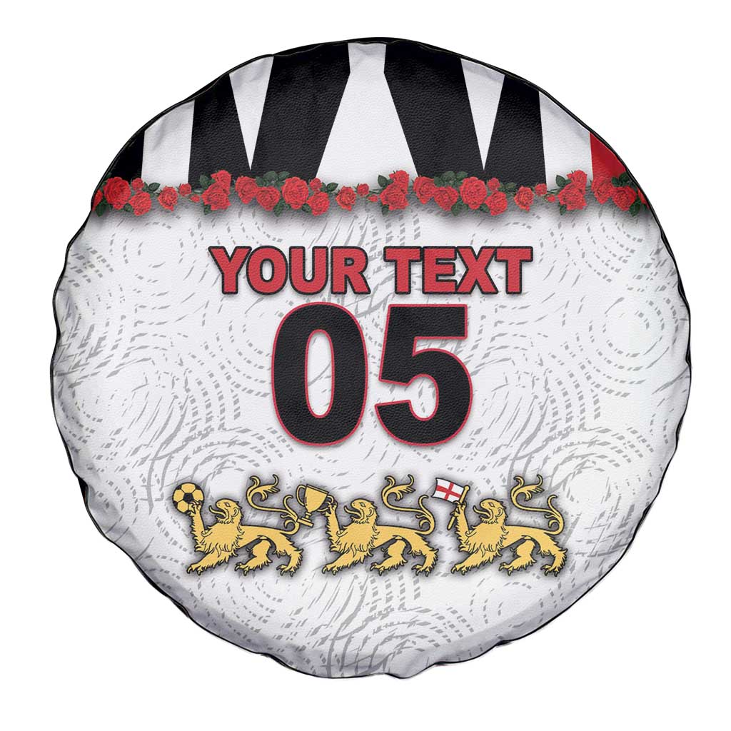 Custom England Football Spare Tire Cover Gold Lions And Minimalist Floral