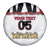 Custom England Football Spare Tire Cover Gold Lions And Minimalist Floral