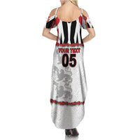 Custom England Football Summer Maxi Dress Gold Lions And Minimalist Floral