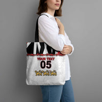 Custom England Football Tote Bag Gold Lions And Minimalist Floral