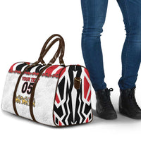 Custom England Football Travel Bag Gold Lions And Minimalist Floral