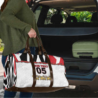Custom England Football Travel Bag Gold Lions And Minimalist Floral