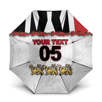 Custom England Football Umbrella Gold Lions And Minimalist Floral
