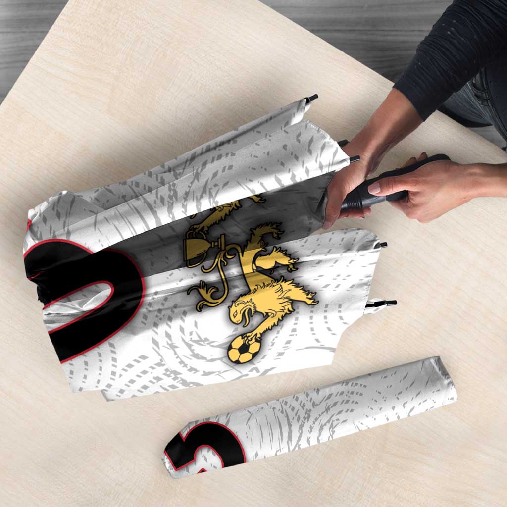 Custom England Football Umbrella Gold Lions And Minimalist Floral