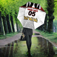 Custom England Football Umbrella Gold Lions And Minimalist Floral