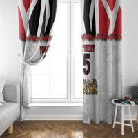 Custom England Football Window Curtain Gold Lions And Minimalist Floral