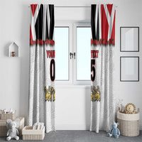 Custom England Football Window Curtain Gold Lions And Minimalist Floral