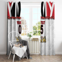Custom England Football Window Curtain Gold Lions And Minimalist Floral