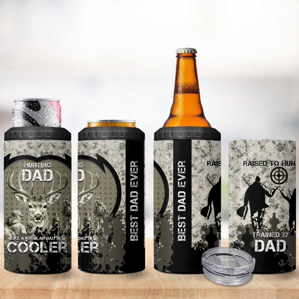 Deer Hunting Fathers Day 4 in 1 Can Cooler Tumbler Best Dad Ever