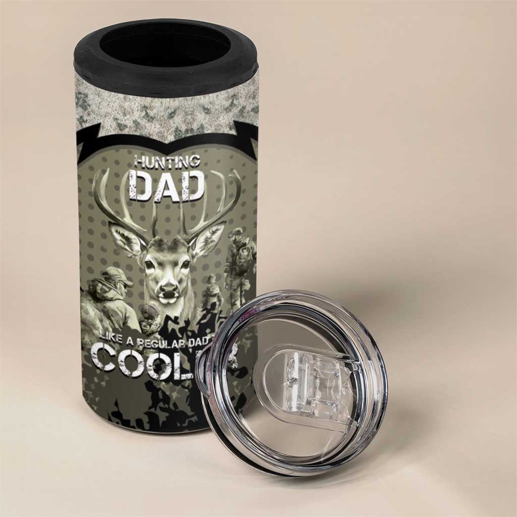 Deer Hunting Fathers Day 4 in 1 Can Cooler Tumbler Best Dad Ever