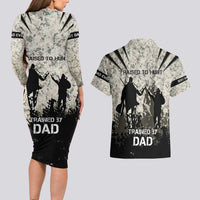 Deer Hunting Fathers Day Couples Matching Long Sleeve Bodycon Dress and Hawaiian Shirt Best Dad Ever