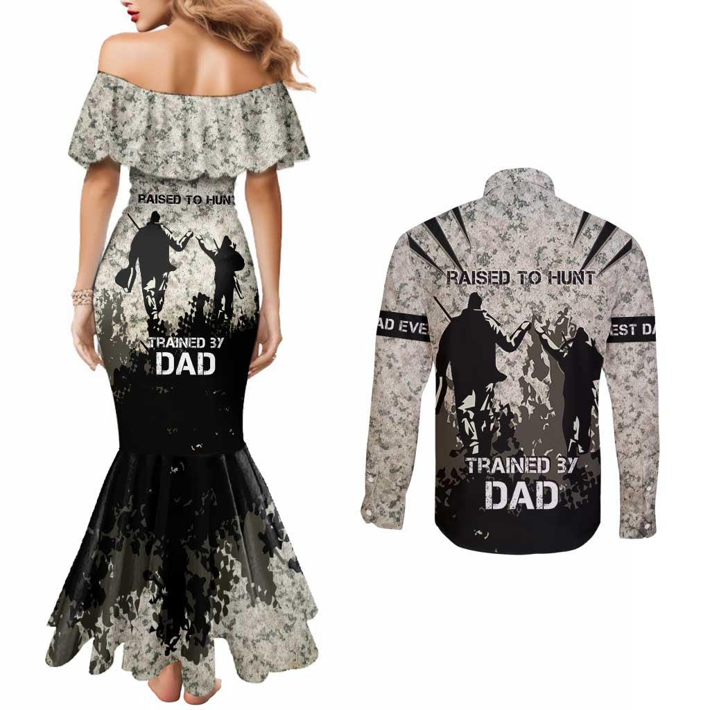 Deer Hunting Fathers Day Couples Matching Mermaid Dress and Long Sleeve Button Shirt Best Dad Ever