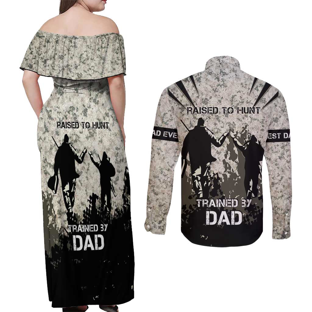 Deer Hunting Fathers Day Couples Matching Off Shoulder Maxi Dress and Long Sleeve Button Shirt Best Dad Ever