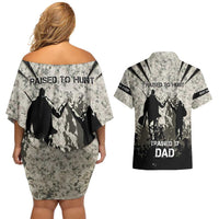 Deer Hunting Fathers Day Couples Matching Off Shoulder Short Dress and Hawaiian Shirt Best Dad Ever