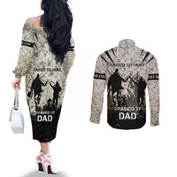 Deer Hunting Fathers Day Couples Matching Off The Shoulder Long Sleeve Dress and Long Sleeve Button Shirt Best Dad Ever