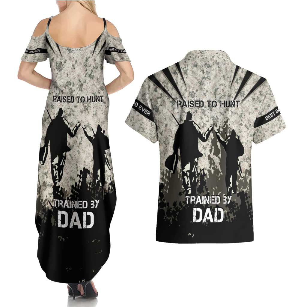Deer Hunting Fathers Day Couples Matching Summer Maxi Dress and Hawaiian Shirt Best Dad Ever